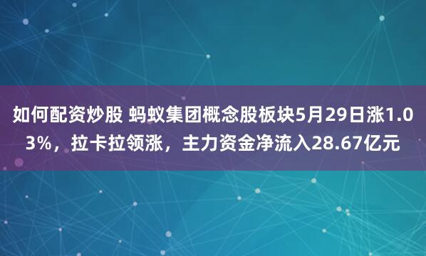 如何配资炒股 蚂蚁集团概念股板块5月29日涨1.03%，拉卡拉领涨，主力资金净流入28.67亿元
